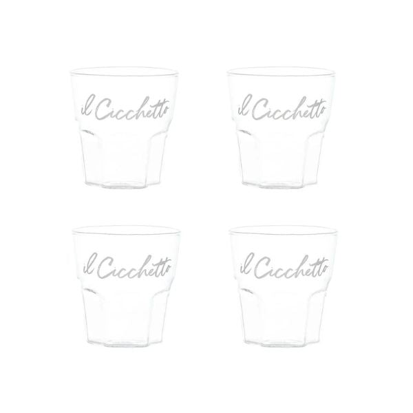 Set 4 bicchierini liquore - Scritta: Il Cicchetto