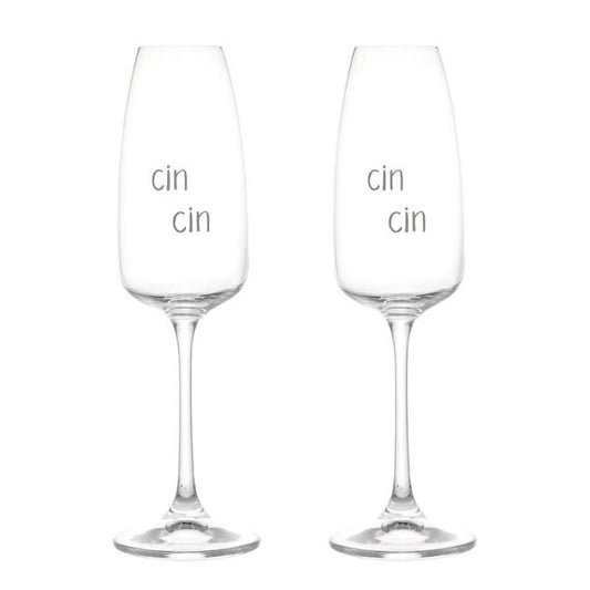 Set 2 Flute - Scritta: Cin Cin 29cl