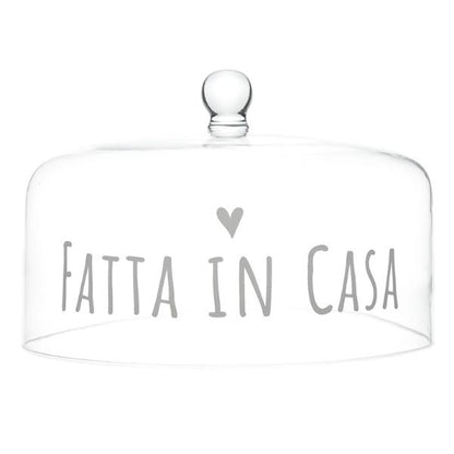 Campana vetro 24,5 cm - Scritta: Fatta In Casa