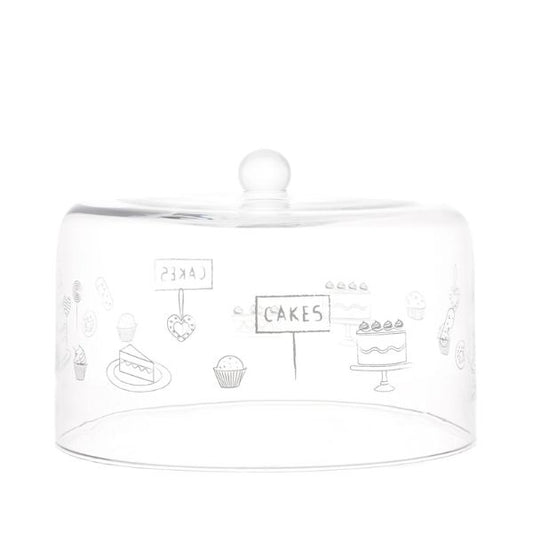 Campana vetro 28,5 cm - Scritta: Cakes