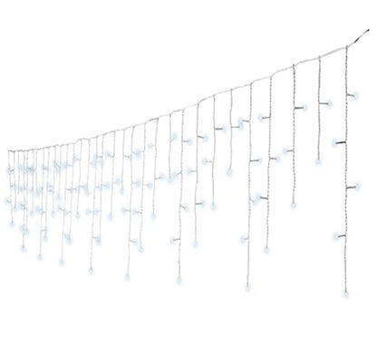 Tenda Luminosa 175 LED Bianco Freddo 7,5 mt- 8 Funzioni Programmabili con Effetto Nevicate 494820