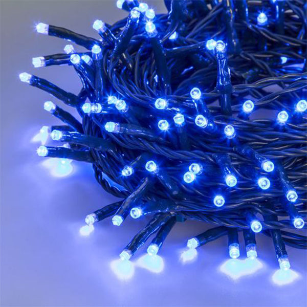 Catena Luminosa 180 LED Blu 17,1 mt- Memory controller 7 giochi di luce + luce fissa con timer 32477