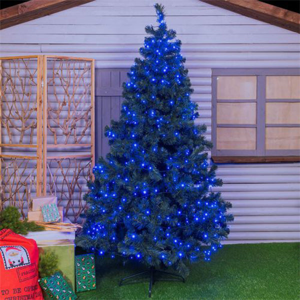 Catena Luminosa 180 LED Blu 17,1 mt- Memory controller 7 giochi di luce + luce fissa con timer 32477
