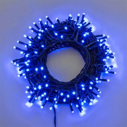 Catena Luminosa 180 LED Blu 17,1 mt- Memory controller 7 giochi di luce + luce fissa con timer 32477