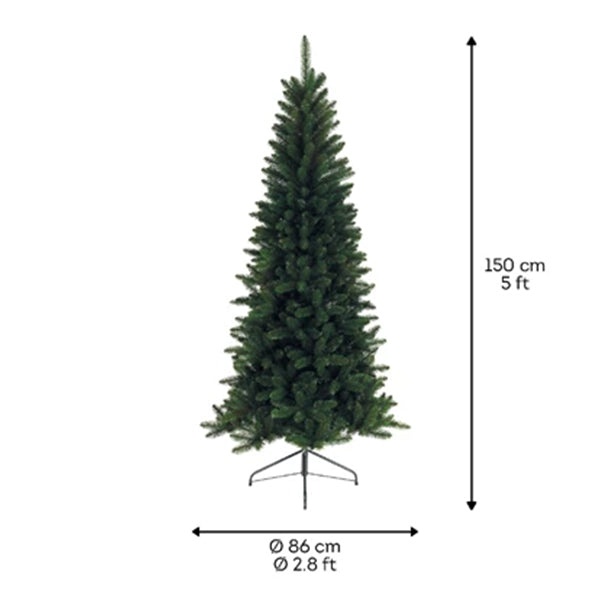 Abete di Natale Georgia Slim Verde 150 cm - 9689570