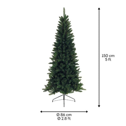 Abete di Natale Georgia Slim Verde 150 cm - 9689570