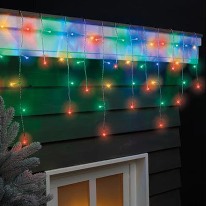 Tenda Luminosa 175 LED Multicolore 7,5 mt- 8 Funzioni Programmabili e Effetto Nevicate 494819
