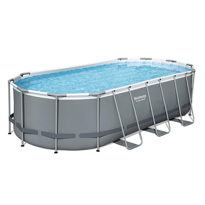 Piscina Ovale Power Steel 549x274x122 cm grigio scuro- 56710 Bestway