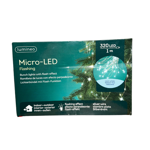 Catena a grappolo 320 Micro LED Bianco Freddo 1 mt 497016