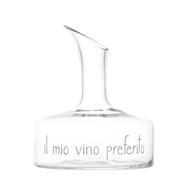 Decanter in vetro - Scritta: Il Mio Vino Preferito