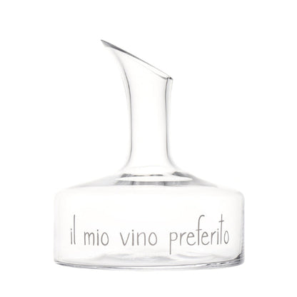 Decanter in vetro - Scritta: Il Mio Vino Preferito