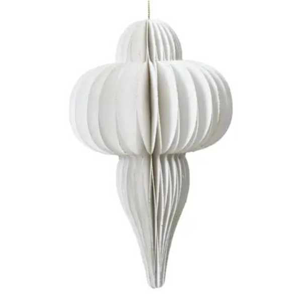 Decorazione Pendente in carta Bianco- H 20 cm