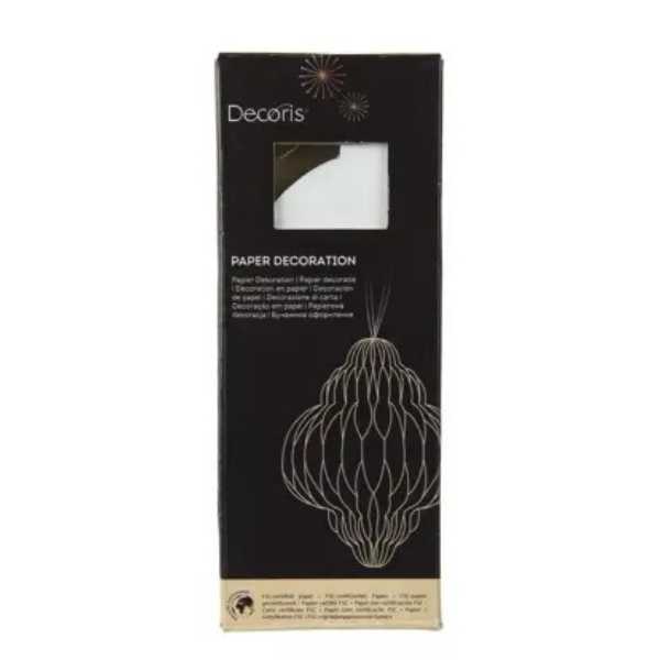 Decorazione in carta Bianco- H 20 cm