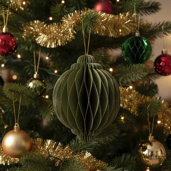 Decorazione in carta Verde- H 20 cm