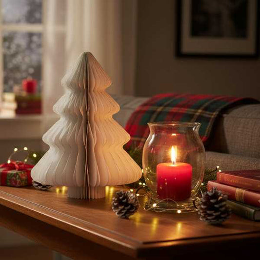 Albero di Natale Bianco in carta - H 40