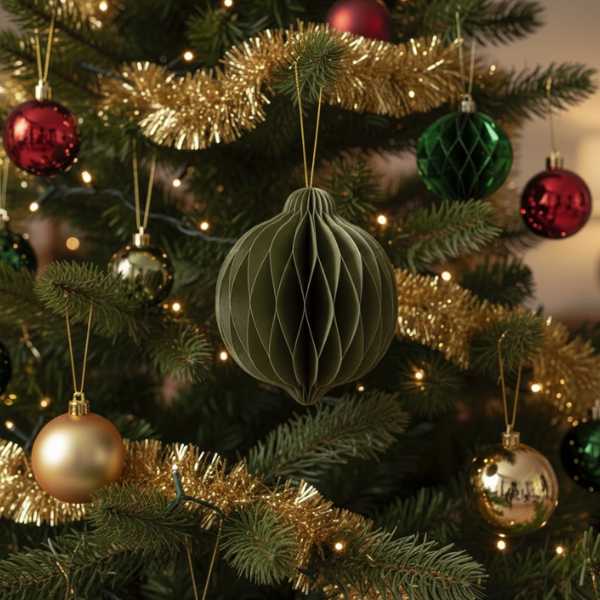 Decorazione in carta Verde- H 15 cm