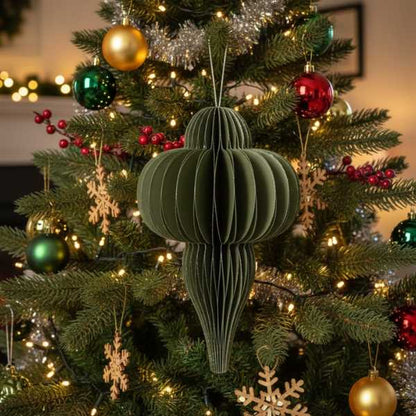 Decorazione Pendente in carta Verde - H 20 cm