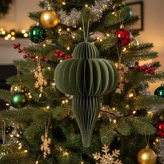 Decorazione Pendente in carta Verde - H 20 cm