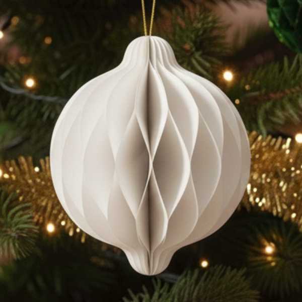 Decorazione in carta Bianco- H 20 cm