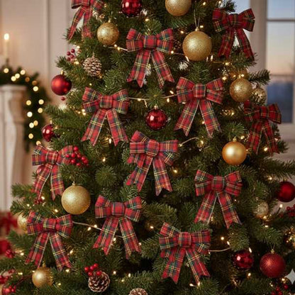 Set 2 fiocchi Scozzesi 17 cm