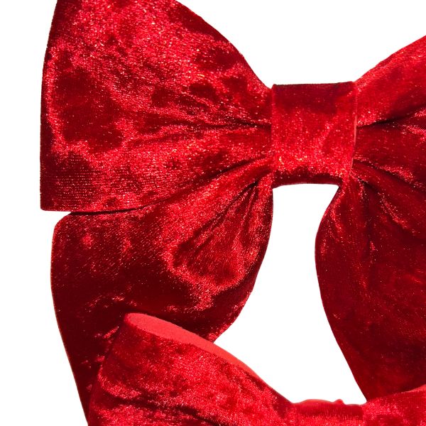 Set 2 fiocchi Rossi 16 cm velluto