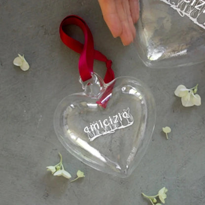 Pallina cuore - Scritta: Amicizia