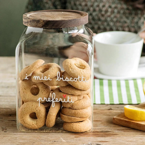 Barattolo in vetro - Scritta: I miei biscotti preferiti