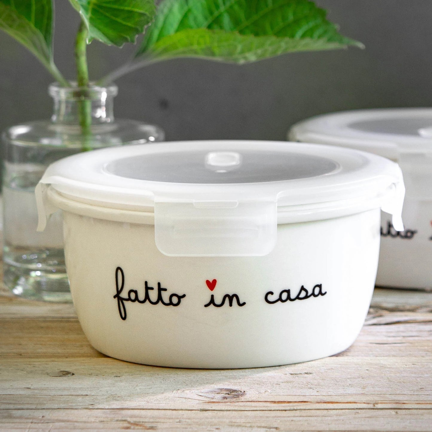 Contenitore Rotondo Scritta: Fatto in casa  L - d14,8x6,6 cm