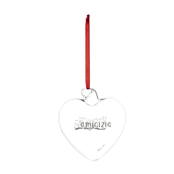Pallina cuore - Scritta: Amicizia