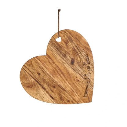 Tagliere a cuore con Scritta: Insieme è tutto più buono