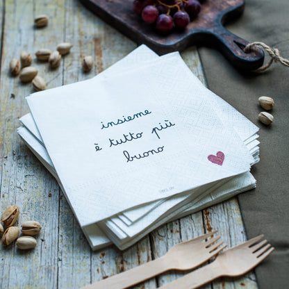 Set tovaglioli di carta - Insieme è tutto più buono - 20 pz