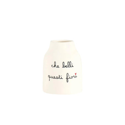 Vaso in gres - Scritta: Che belli questi fiori