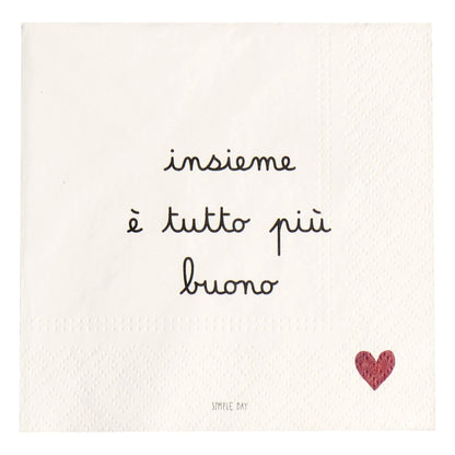 Set tovaglioli di carta - Insieme è tutto più buono - 20 pz