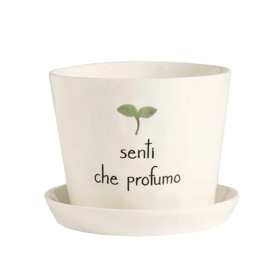 Vaso - Scritta: Senti che profumo 15x12cm