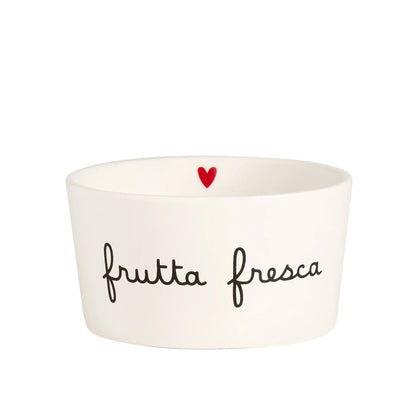 Set 2 Coppette in gres - Scritta: Frutta fresca