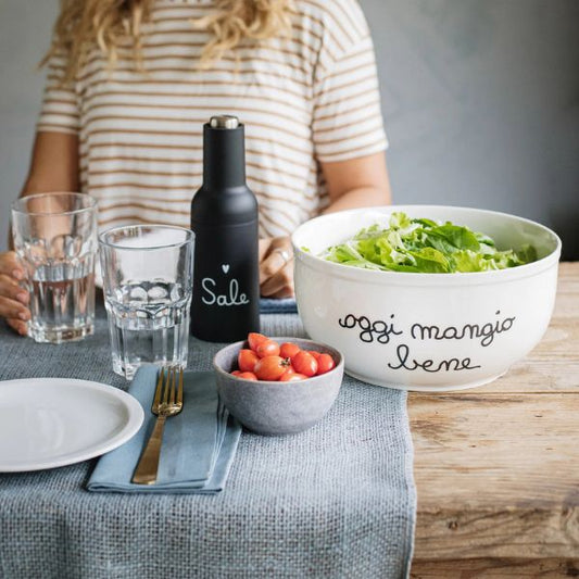 Insalatiera - Scritta: Oggi mangio bene