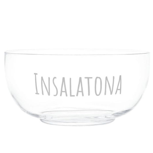 Insalatiera in vetro - Scritta: Insalatona