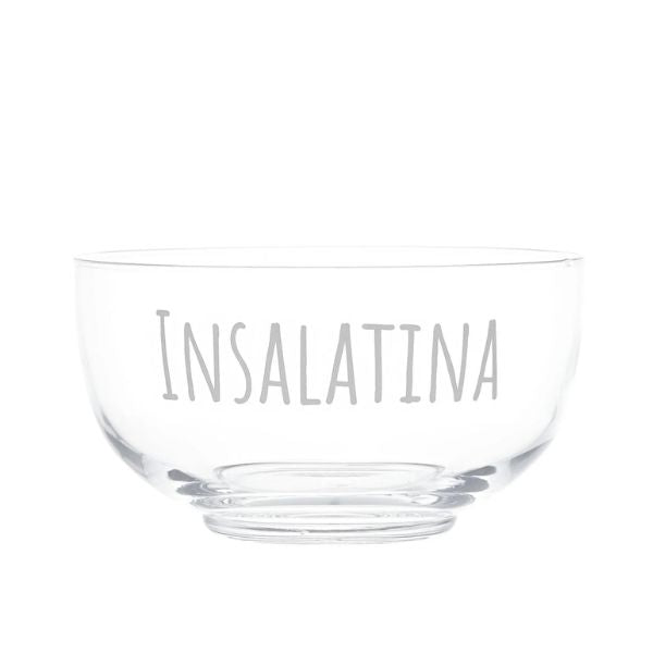 Insalatiera in vetro - Scritta: Insalatina