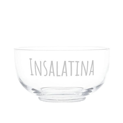 Insalatiera in vetro - Scritta: Insalatina