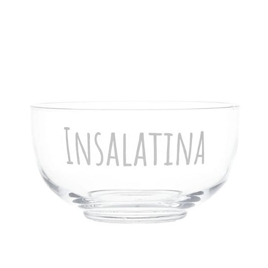 Insalatiera in vetro - Scritta: Insalatina