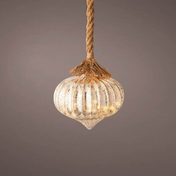 Sfera vetro illuminata con cordone 15 LED Ø 20 cm- 485706