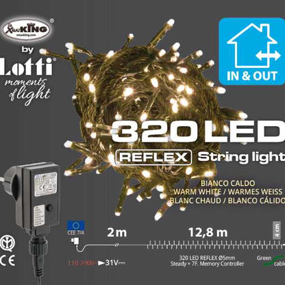 Luci di Natale 320 LED Bianco Caldo 12,8 mt - 46153
