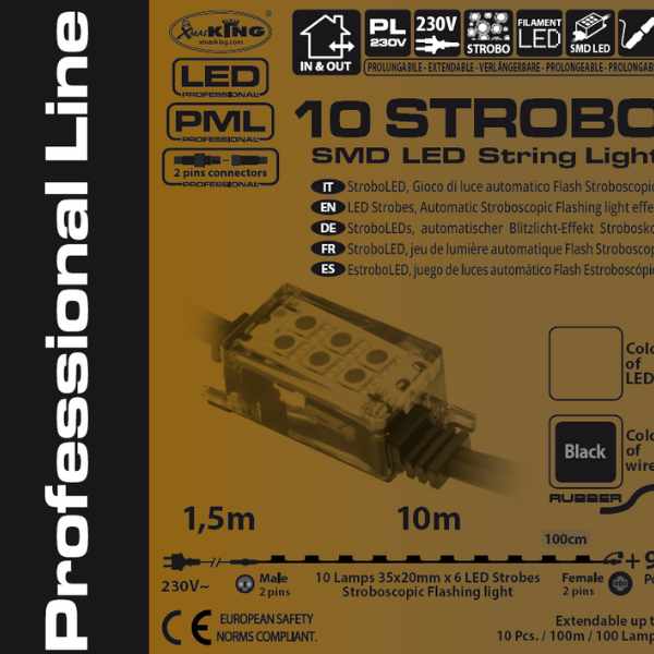 Luci di Natale stroboscopiche 10 strobo - BIanco caldo - prolungabile - 42278