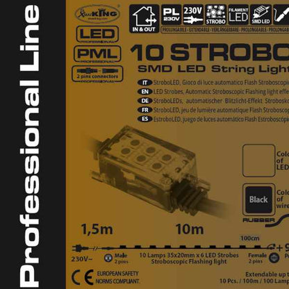 Luci di Natale stroboscopiche 10 strobo - BIanco caldo - prolungabile - 42278