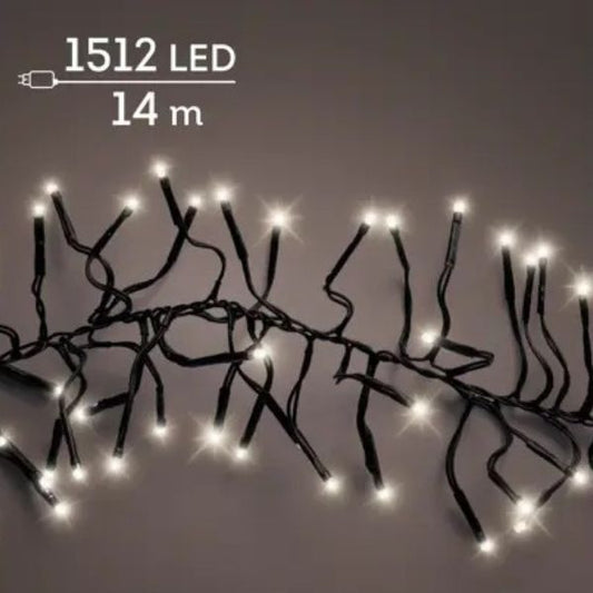 Luci di Natale 1512 LED bianco caldo 14 mt