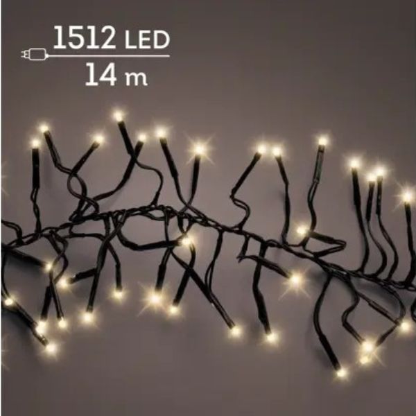 Luci di Natale 1512 LED Soft Gold 14 mt