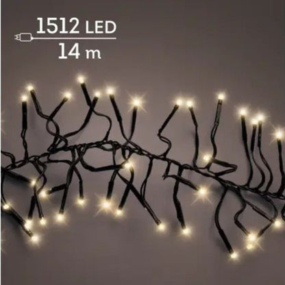 Luci di Natale 1512 LED Soft Gold 14 mt