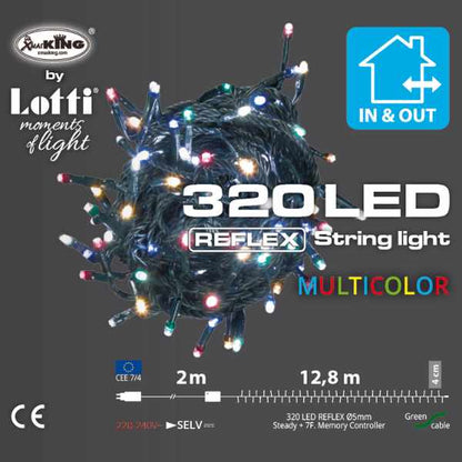 Luci di Natale 320 LED Multicolore 12,8 mt - 46177