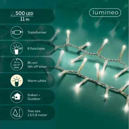 Luci di Natale 500 LED Soft Glow Bianco Caldo  - 11 mt - 495669