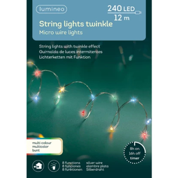 Catena Twinkle 240 Micro led Multicolor 12 mt- 497064